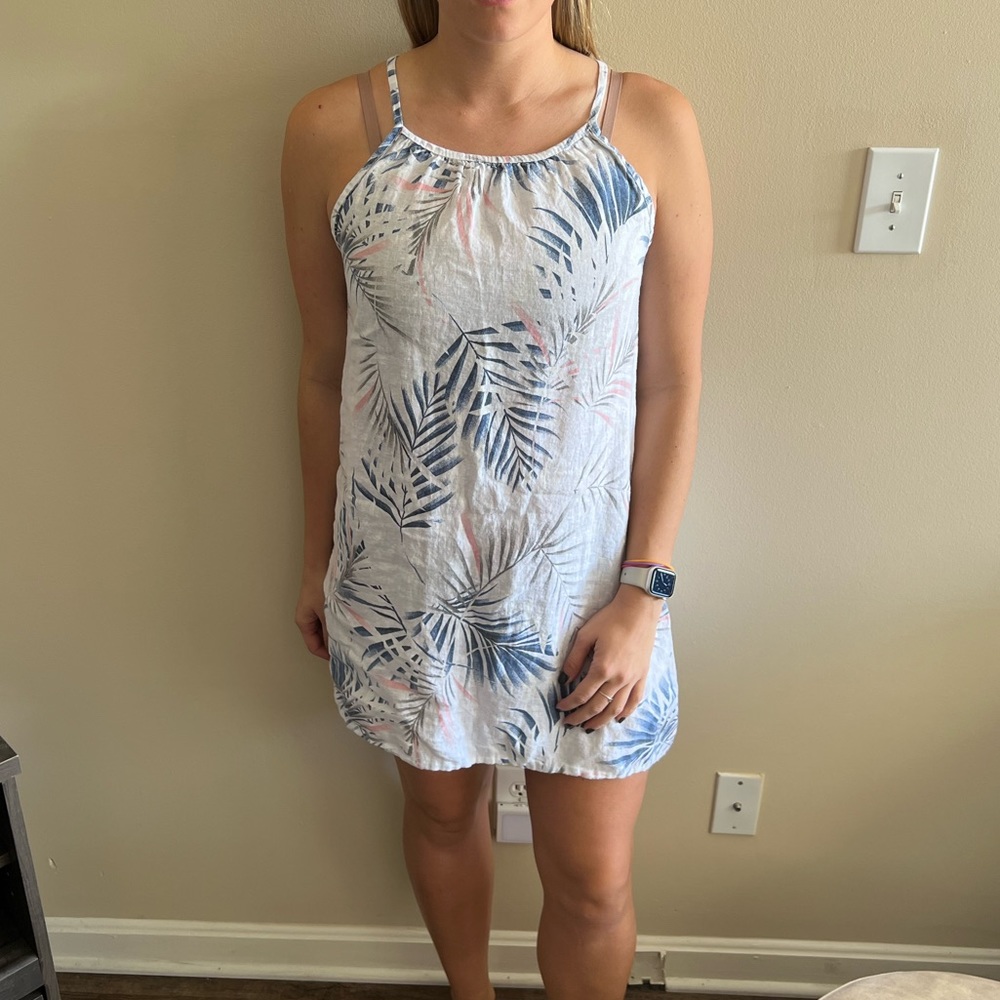 White floral swim cover up